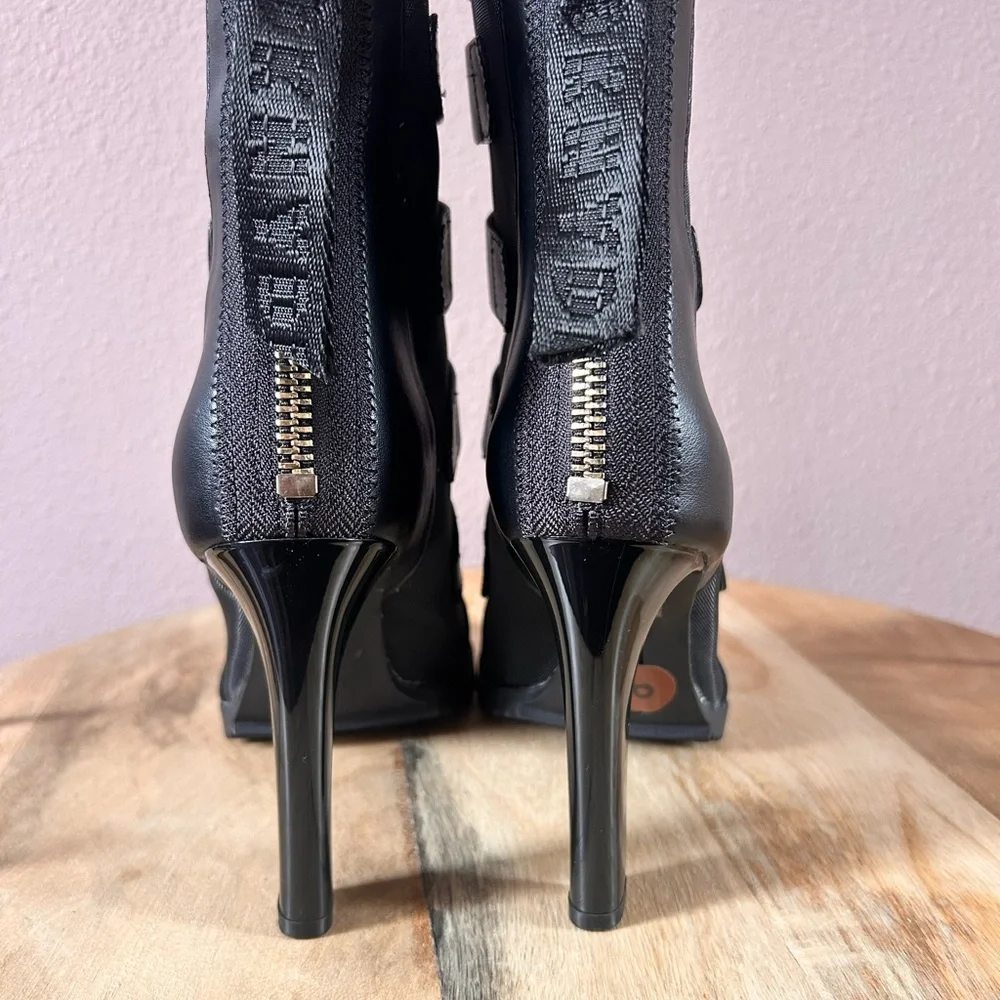 DKNY Black 4in heels with Velcro straps - Picture 5 of 8